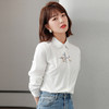 2022秋季新款清新文艺绣花长袖衬衣淑女简约OL职业上衣女衬衫 DL808 商品缩略图1