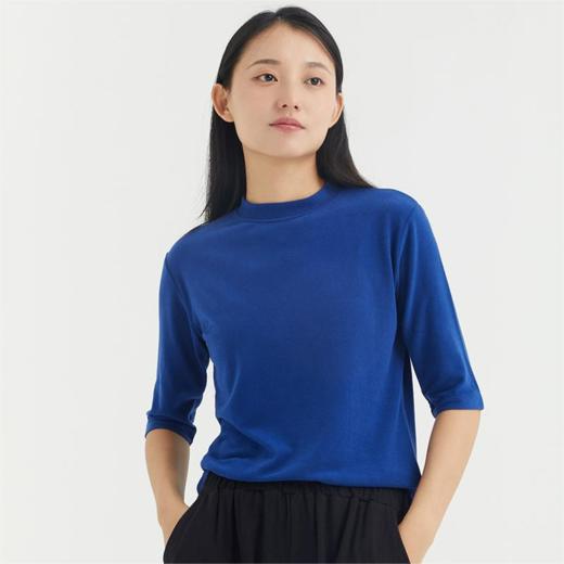 疯抢中！！【穿在身上的“肌底液”】女士日系五分袖半高领打底衫 富含15种氨基酸 滋养肌肤防干燥 顺垂养肤 高弹耐磨透气 简约百搭 遮肉显瘦 商品图9