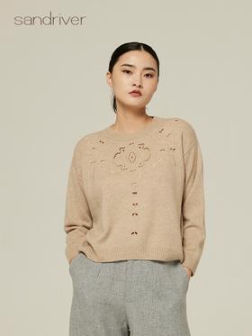 刺绣圆领长袖套衫 SJF94W293K