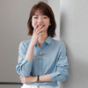 2022秋季新款清新文艺绣花长袖衬衣淑女简约OL职业上衣女衬衫 DL808 商品缩略图3