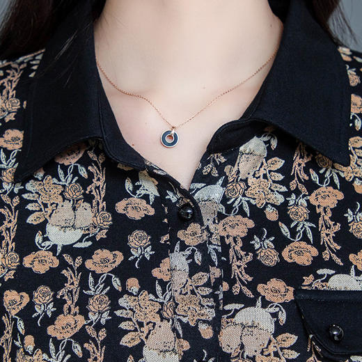 YWE 227843时尚印花连衣裙大码显瘦a字裙 商品图3