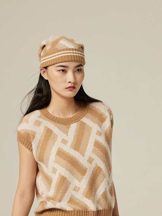 羊绒桑蚕丝提花帽子 SJF94P294K 商品图3