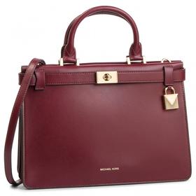 MICHAEL KORS 迈克·科尔斯 MK 女包Tatiana系列大号可拆卸单肩斜跨包手提包时尚提挎公文包 枣红色 30F8GT0S2L OXBLOOD