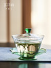 永利汇禾器玻璃盖碗茶碗晶彩沁莲盖碗高品质茶具耐热玻璃三才盖碗 商品缩略图2