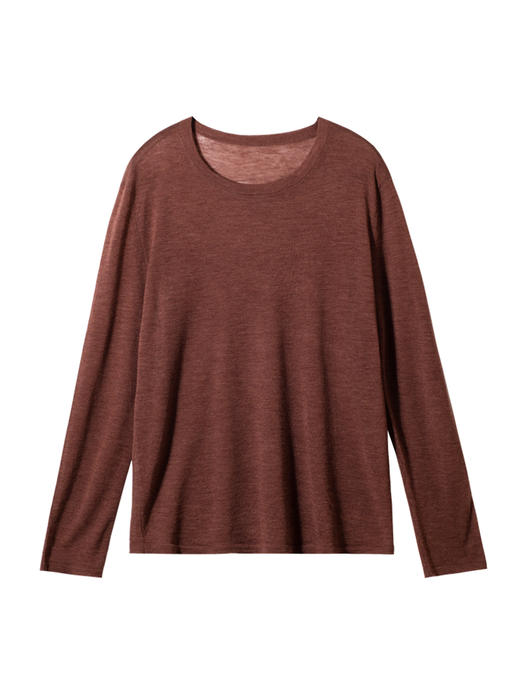 322工房薄如蝉翼百搭打底衫2022您秋冬新款丝光羊毛薄款套头衫女 商品图4