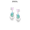 ZEGL设计师郁郁青葱系列新中式郁金香耳环女爱心耳钉925银针耳饰 商品缩略图0