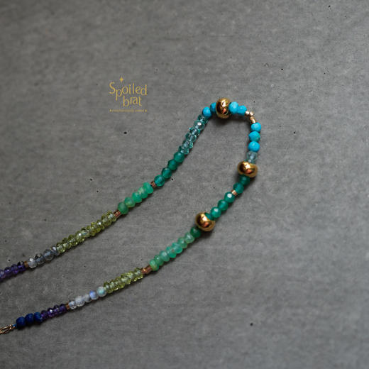 SpoiledBrat Jewelry彩虹系列蓝绿色系项链 商品图4