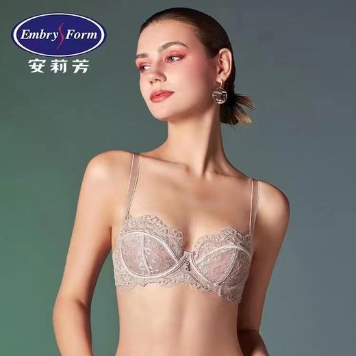 安莉芳 正品 22年新款性感蕾丝单层围1/2杯超薄文胸EB00520 599 商品图0