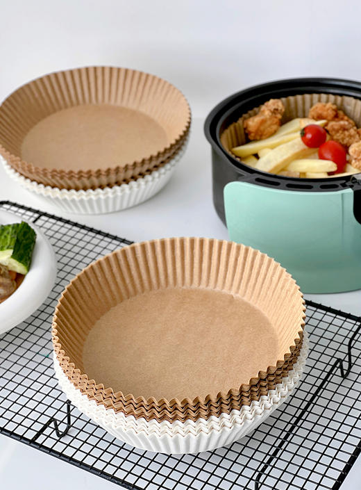 空气炸锅烤纸  原料40g加厚原生木浆  通过国家食品安全标准 100枚/盒*2盒 商品图5