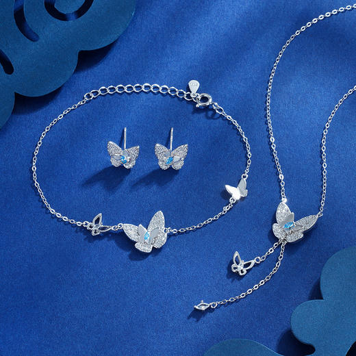 【化蝶飞】子佩集蝴蝶纯银满钻微镶锆石手链【ZJHY-A000036B】2208 商品图1