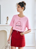OLrain法式高级穿搭粉色短袖t恤女夏季2022年新款珠片绣宽松上衣 商品缩略图3