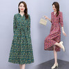 HR WN78109碎花法式显瘦中长款洋气减龄连衣裙 商品缩略图0