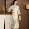 夏季新款女式中式花鸟刺绣天丝锦提花刺绣改良旗袍裙  LX22055 商品缩略图3