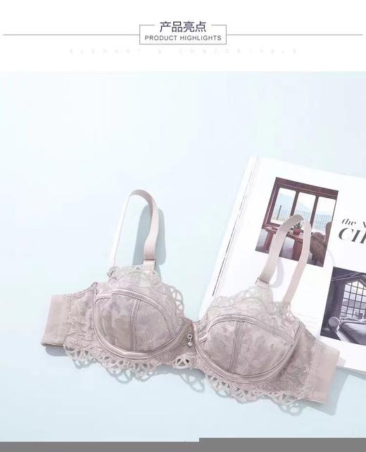 安莉芳 正品 22年新款性感蕾丝单层围1/2杯超薄文胸EB00520 599 商品图3