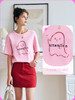 OLrain法式高级穿搭粉色短袖t恤女夏季2022年新款珠片绣宽松上衣 商品缩略图2