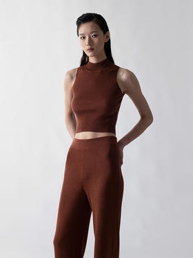 322工房气质半高领百搭背心2022秋冬新款丝羊绒时髦打底套头衫女