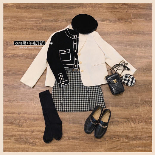 金蘑菇菇【Jennifer珍妮弗套装】精致少女感羊毛开衫短裙套装 商品图4