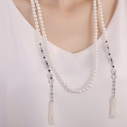 Retro Chic 意大利复古时尚首饰 方形瑬珠项链 商品图1