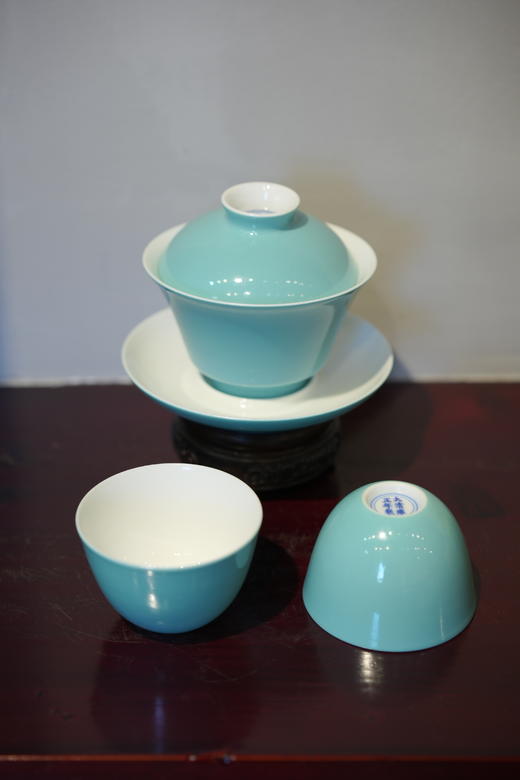 清雍正款湖水绿盖碗套组（1盖碗+2杯） 商品图2