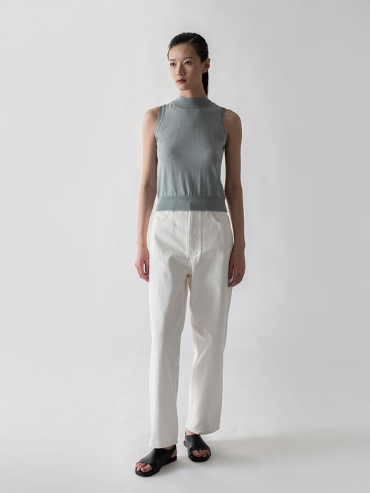 322工房知性半高领百搭针织背心2022秋冬新款丝羊绒纯色打底衫女 商品图3