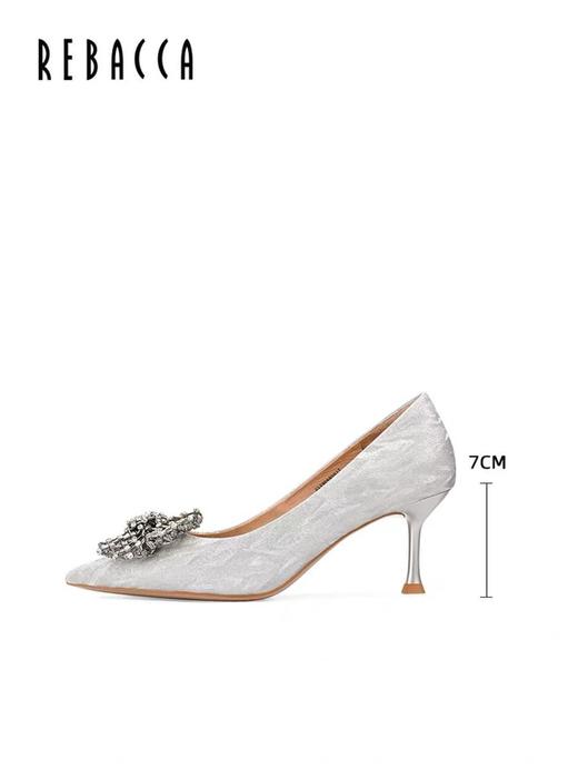 2楼瑞贝卡蝴蝶结气质结婚尖头细跟秋款女鞋25XQ0605 商品图1