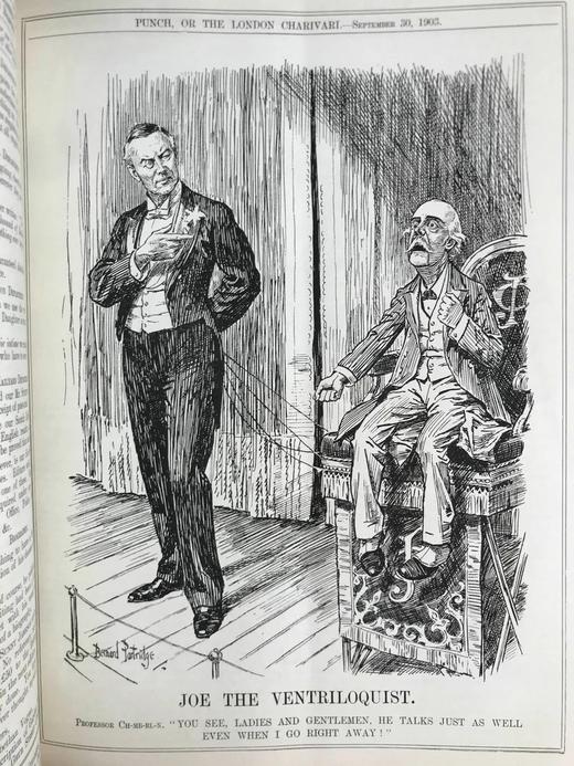 1903年7-12月 英国讽刺漫画杂志《笨拙》 数百幅插图 漆布精装16开 商品图9