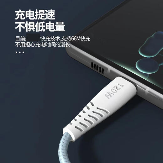 120w缝布编织数据线快充数据线加固接头 商品图1
