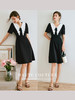 欧芮儿OLrain法式黑色赫本风连衣裙女夏季2022年新款泡泡袖裙子 商品缩略图3