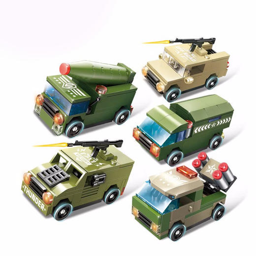 迪库积木-工程军事系列迷你回力车 商品图0