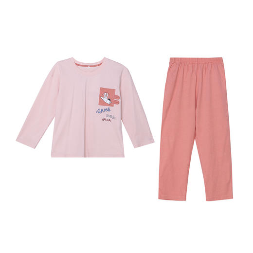 都市丽人眯雅佳生活家居童装棉质长袖套装26支棉单面薄家居服长袖睡衣JH29B4 商品图3