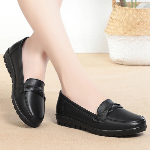 秋季新款真皮单皮鞋低跟休闲鞋软底软面孕妇鞋驾车鞋KQ-PC6177 商品图1