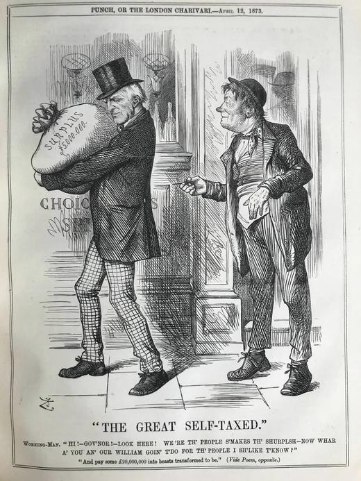 1873年 英国讽刺漫画杂志《笨拙》（卷64） 数百幅插图 漆布精装16开 商品图5