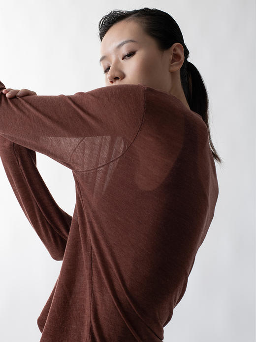 322工房薄如蝉翼百搭打底衫2022您秋冬新款丝光羊毛薄款套头衫女 商品图0