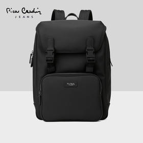 皮尔卡丹商务简约男士双肩包时尚休闲大容量电脑背包旅行包潮