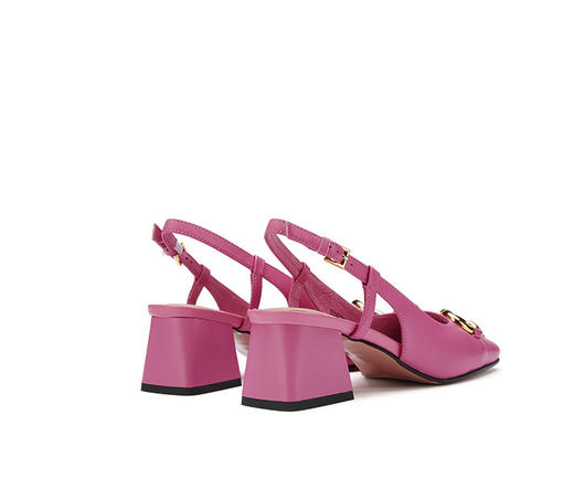 西村名物夏季百搭法式玛丽珍单鞋方头粗跟包头凉鞋15821 商品图4