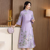 夏季新款女式中式花鸟刺绣天丝锦提花刺绣改良旗袍裙  LX22055 商品缩略图2
