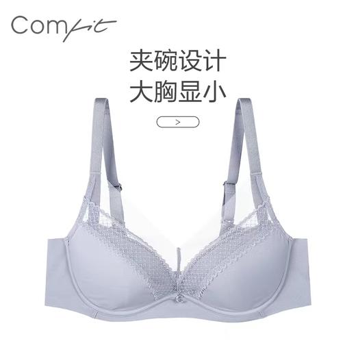 安莉芳Comfit有钢圈薄杯大胸显小纯棉杯里抑菌大码文胸罩CB00136 商品图1