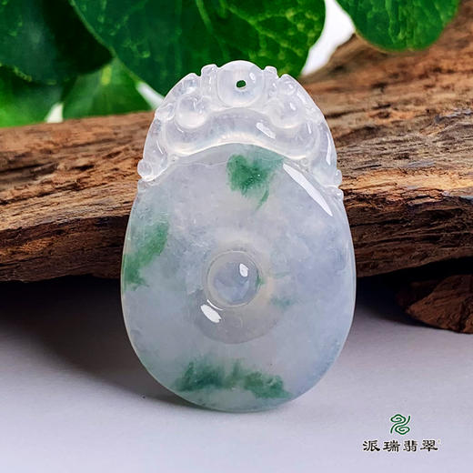 派瑞翡翠 翡翠挂件 糯种 飘花 商品图0