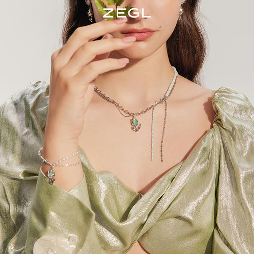 ZEGL设计师郁郁青葱系列新中式郁金香串珠手链女ins小众设计手饰 商品图2