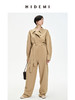 HIDEMI 卡其色风衣翻领工装设计感可拆卸腰带连体裤 商品缩略图3