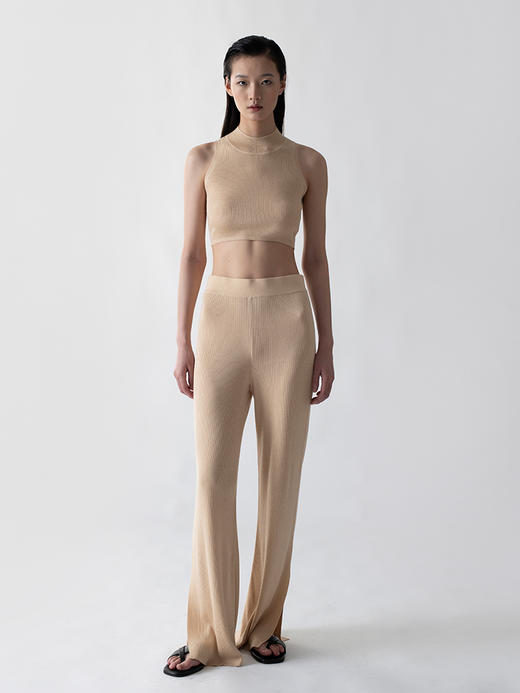 322工房气质半高领百搭背心2022秋冬新款丝羊绒时髦打底套头衫女 商品图3