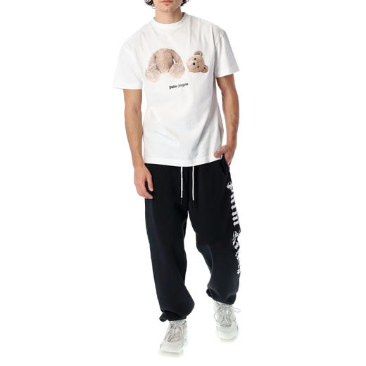 PALM ANGELS 棕榈天使 男士棉质断头熊徽标印花圆领短袖T恤 白色 PMAA001C99JER001 0160 商品图3