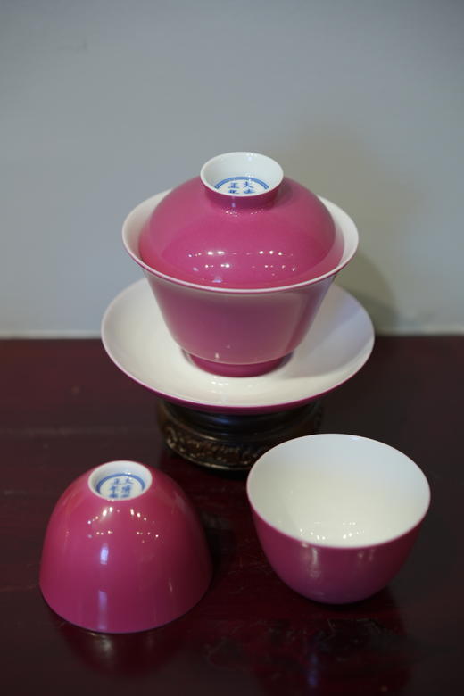 清雍正款胭脂红盖碗套组（1盖碗+2杯） 商品图4