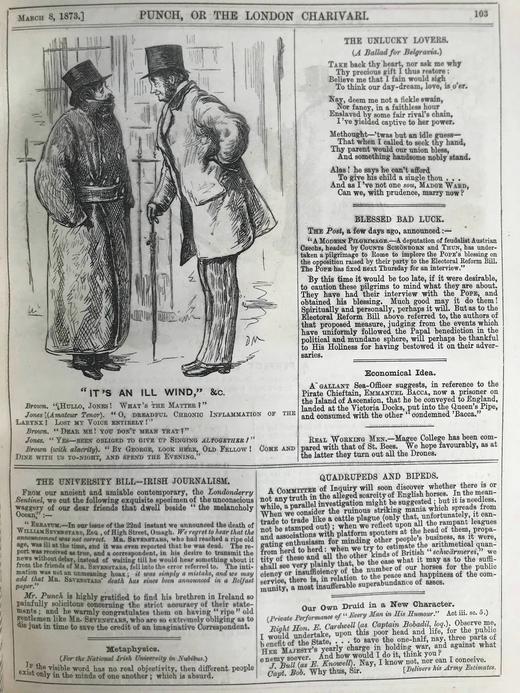 1873年 英国讽刺漫画杂志《笨拙》（卷64） 数百幅插图 漆布精装16开 商品图9