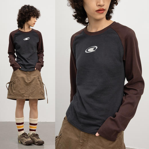 CryingCenter 金属银logo插肩袖拼接长袖TEE 哭喊中心 商品图2