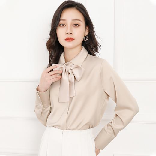【抗皱防透】Avann缎面飘带衬衫 商品图1