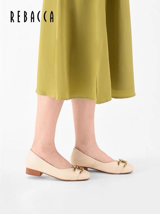 2楼瑞贝卡平底舒适通勤方头浅口女鞋25ZY0404 商品图3