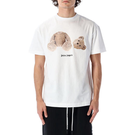 PALM ANGELS 棕榈天使 男士棉质断头熊徽标印花圆领短袖T恤 白色 PMAA001C99JER001 0160 商品图1