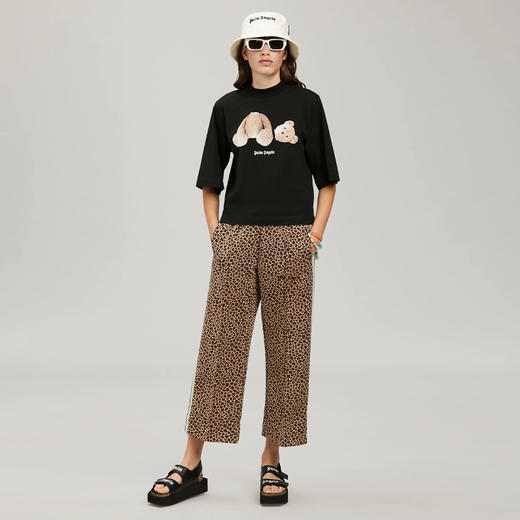 PALM ANGELS 棕榈天使 女士棉质断头熊徽标印花短款圆领短袖T恤 黑色 PWAA020C99JER001 1060 商品图3