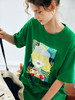 OLrain法式绿色短袖T恤女夏季2022新款宽松显瘦圆领印花短袖上衣 商品缩略图1